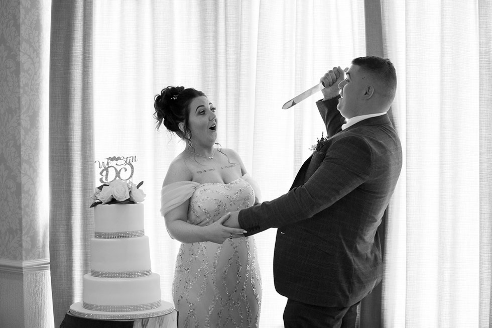 cutting the wedding cake photos mock cake cut north wales